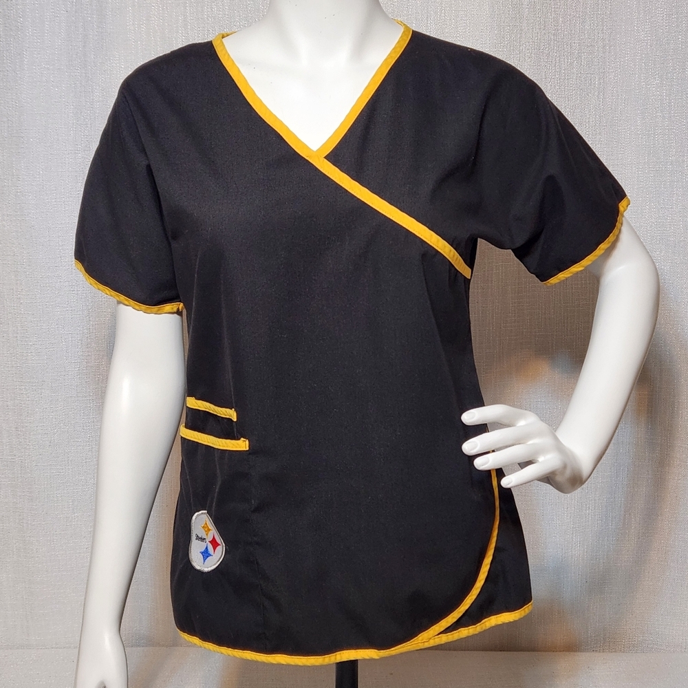 NFL Pittsburgh Steelers Scrubs Top Football Spirit Team Apparel Small